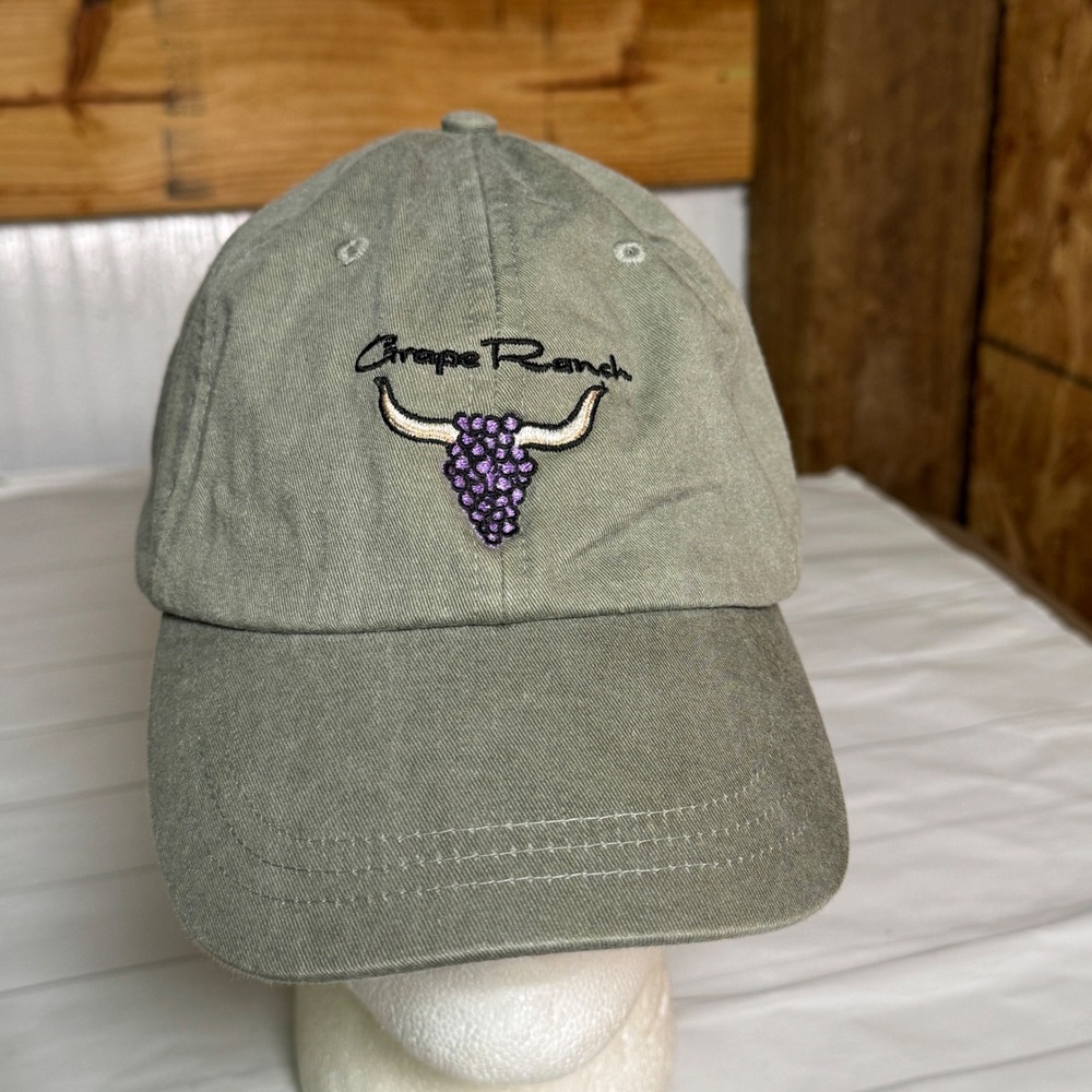 ADAMS Green Ball Cap Grape Ranch Bull Horns Funny Hat Unisex Hipster Streetwear